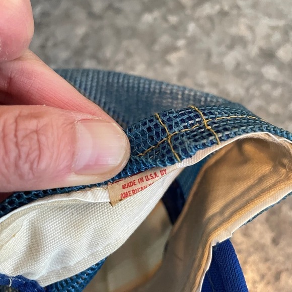 Vintage Sacramento Patch Snapback Trucker Hat USA Retro Blue Yellow Football - Picture 13 of 15